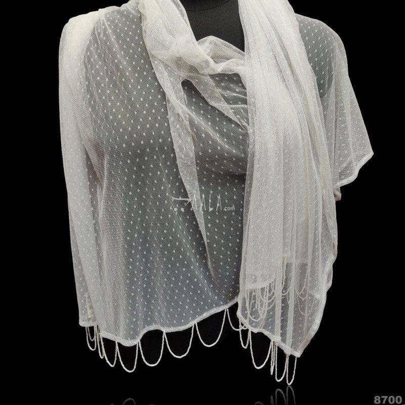 Designer-Dew-Drop Net Nylon Dupatta-40-Inches DYEABLE 2.25-Metres