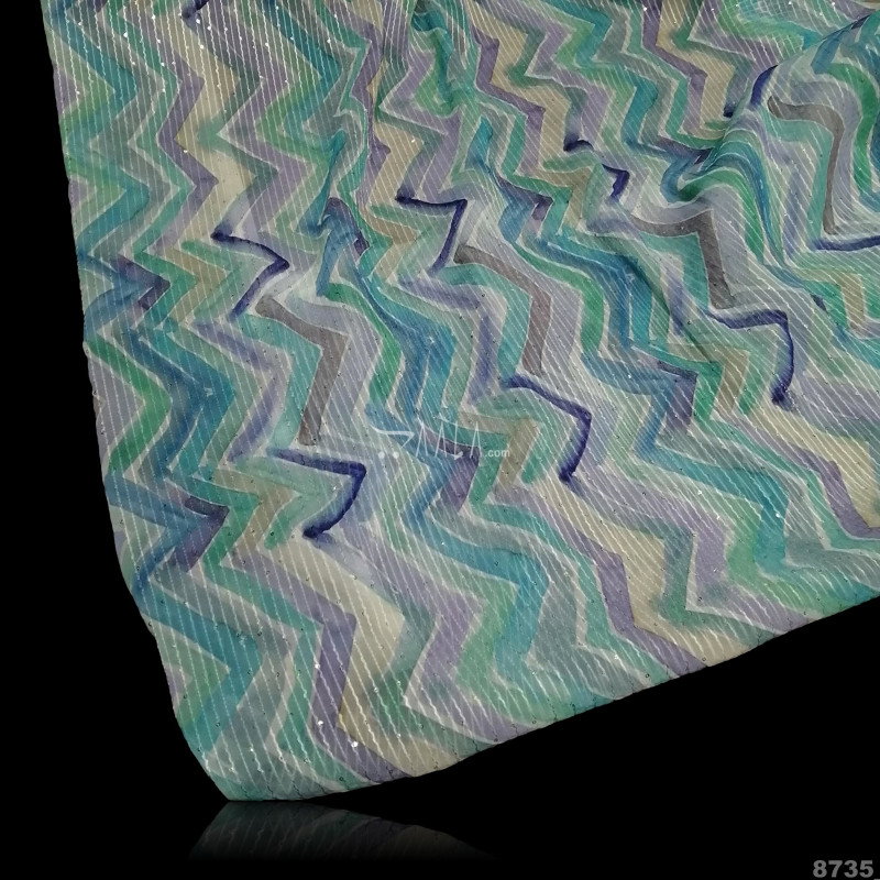 Multicolor-Embroidered Georgette Blend 44-Inches ASSORTED Per-Metre 