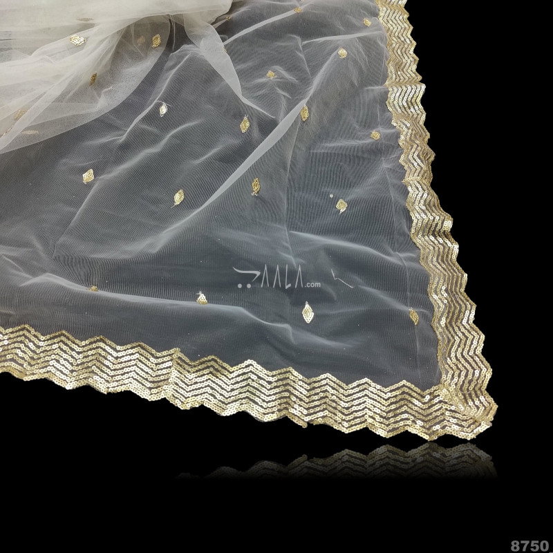 Embroidered Net Nylon Dupatta-36-Inches DYEABLE 2.25-Metres
