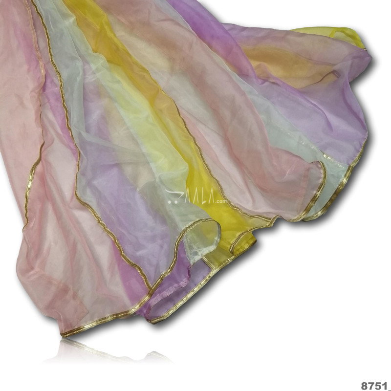 5D-Designer Organza Nylon Dupatta-44-Inches DYEABLE 2.25-Metres