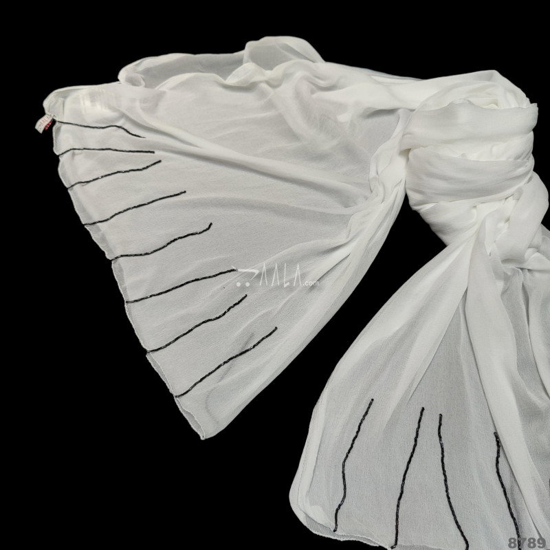 Salli-Line Chiffon Nylon Dupatta-36-Inches DYEABLE 2.25-Metres