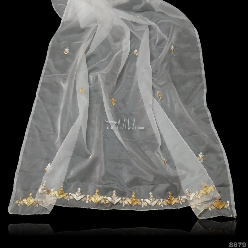 Designer Organza Nylon Dupatta-44-Inches DYEABLE 2.25-Metres