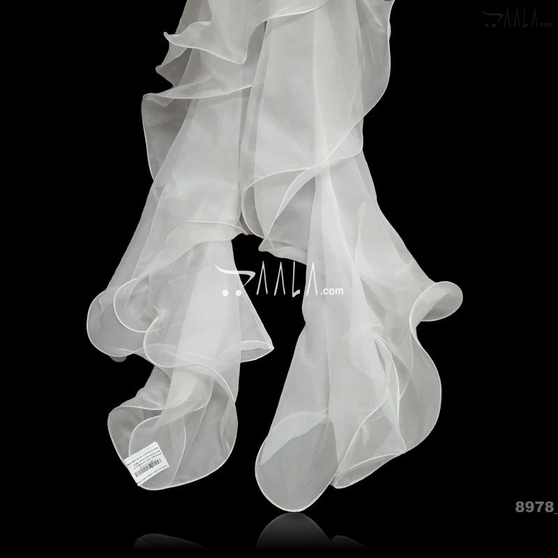 Ruffle-Two-Layers Organza Nylon Dupatta-20-Inches DYEABLE 2.25-Metres 