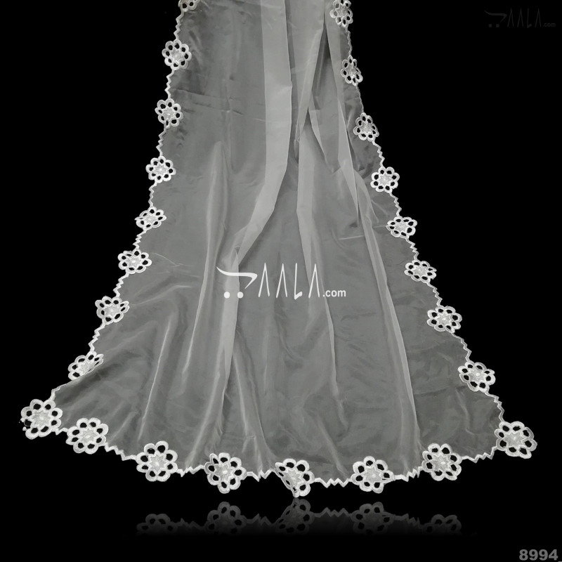 Designer Organza Nylon Dupatta-36-Inches DYEABLE 2.25-Metres 