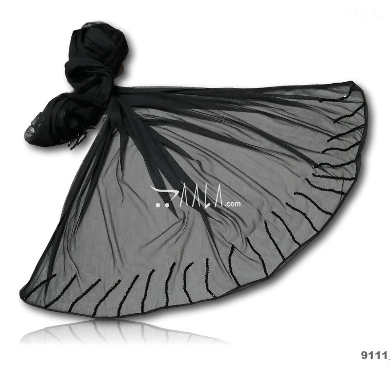 Single-Line-Crystal Net Nylon Dupatta-32-Inches DYEABLE 2.25-Metres 