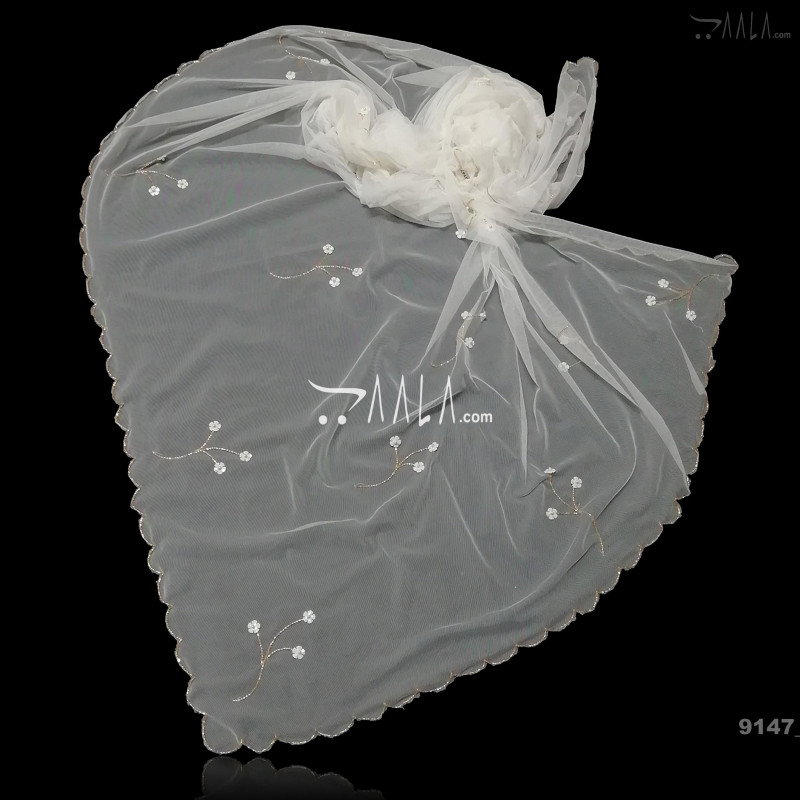 Designer Net Nylon Dupatta-40-Inches DYEABLE 2.25-Metres 