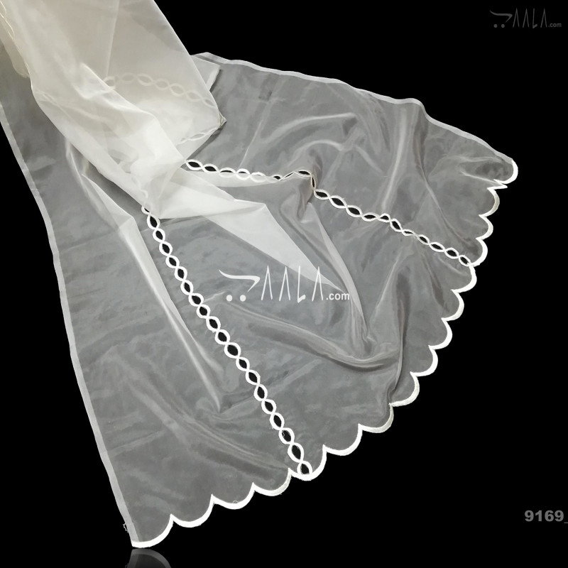 Designer Organza Nylon Dupatta-42-Inches DYEABLE 2.25-Metres