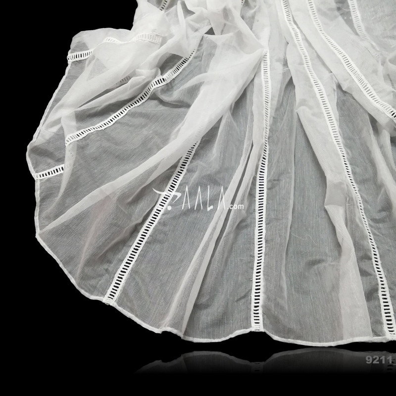 Lace-Cotton Net Nylon Dupatta-36-Inches DYEABLE 2.25-Metres