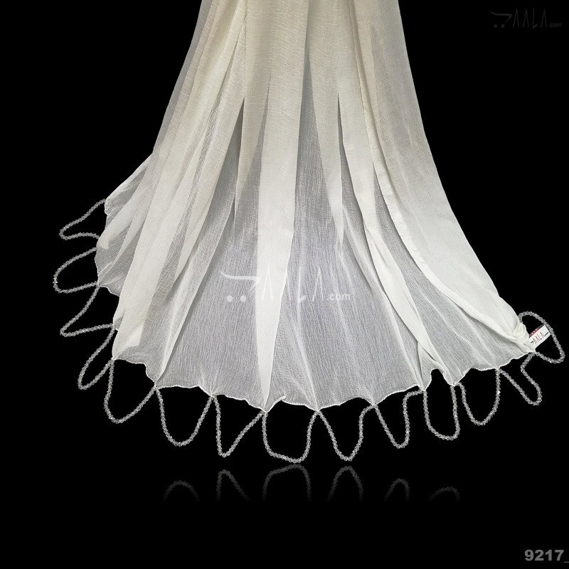 Beads-Round Chiffon Nylon Dupatta-32-Inches DYEABLE 2.25-Metres