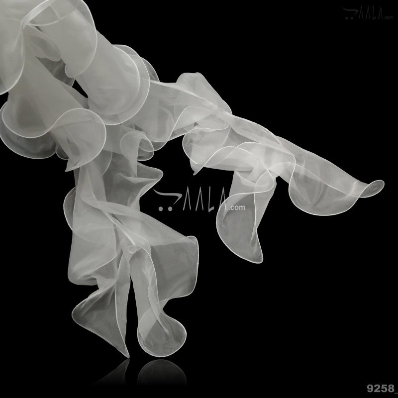 Ruffle-V2 Organza Nylon Dupatta-20-Inches DYEABLE 2.00-Metres