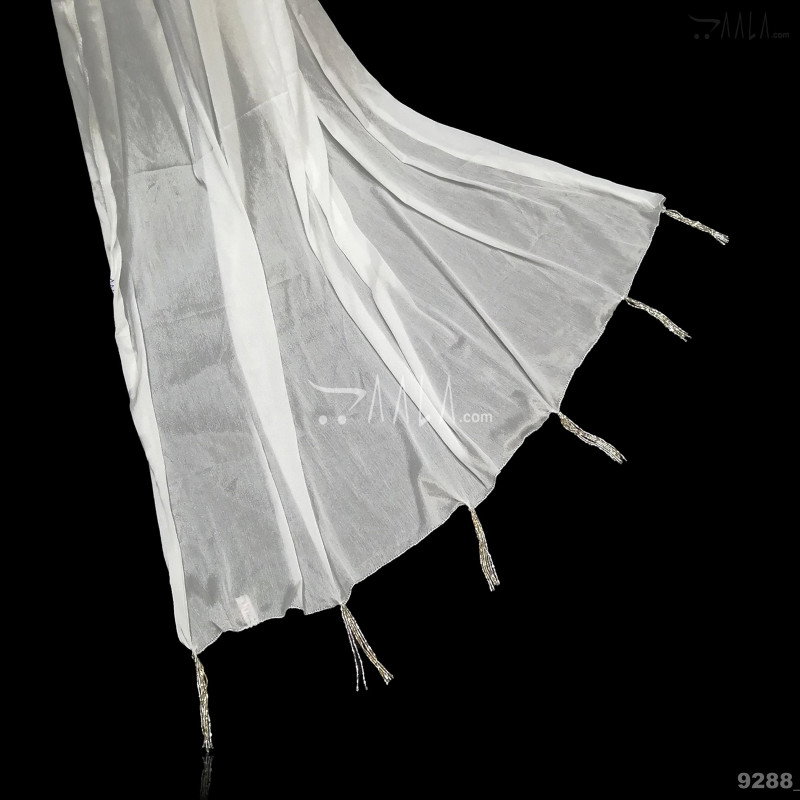 Single-Line-Crystal Chinon Nylon Dupatta-32-Inches DYEABLE 2.25-Metres
