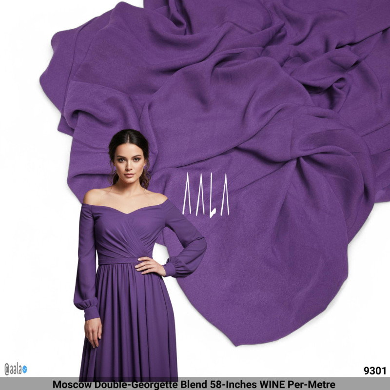 Moscow Double-Georgette Blend 58-Inches WINE Per-Metre