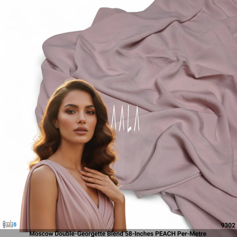 Moscow Double-Georgette Blend 58-Inches PEACH Per-Metre