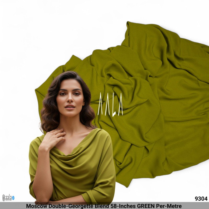 Moscow Double-Georgette Blend 58-Inches GREEN Per-Metre