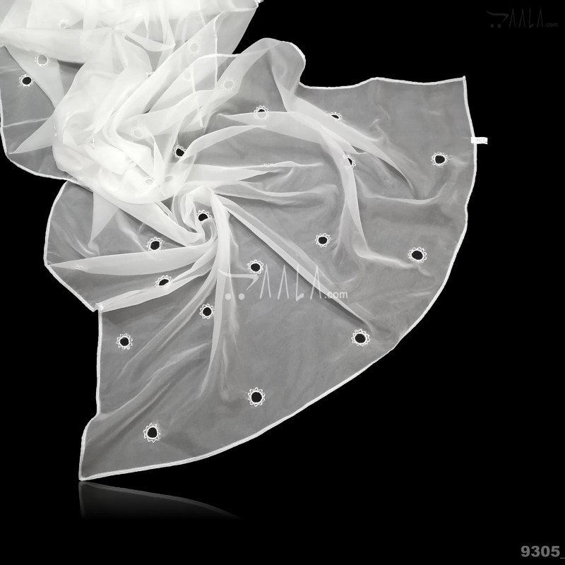 Handwork Organza Nylon Dupatta-42-Inches DYEABLE 2.25-Metres