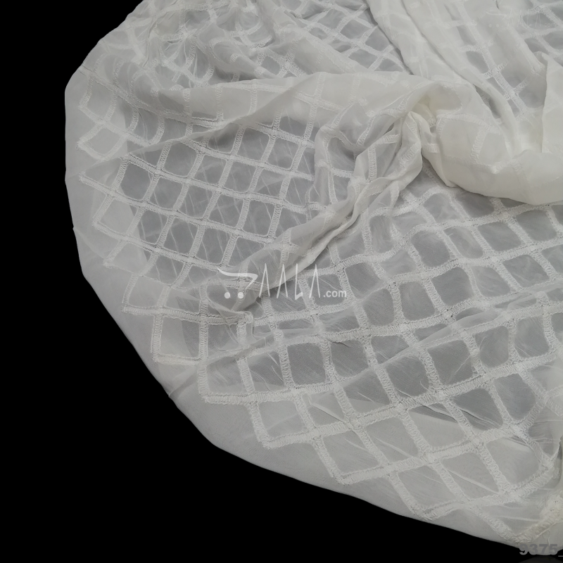 Embroidered Georgette Viscose 44-Inches DYEABLE Per-Metre 