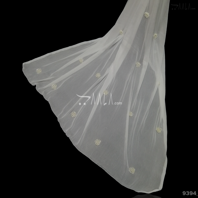 Handwork Chiffon Nylon Dupatta-32-Inches DYEABLE 2.25-Metres