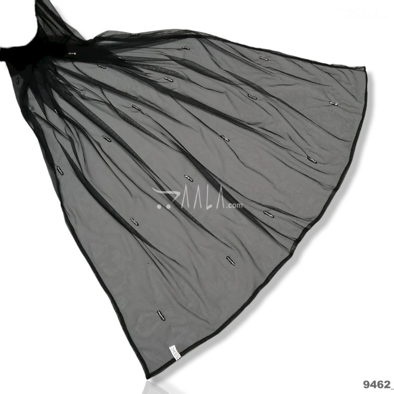 Designer Net Nylon Dupatta-40-Inches BLACK 2.25-Metres