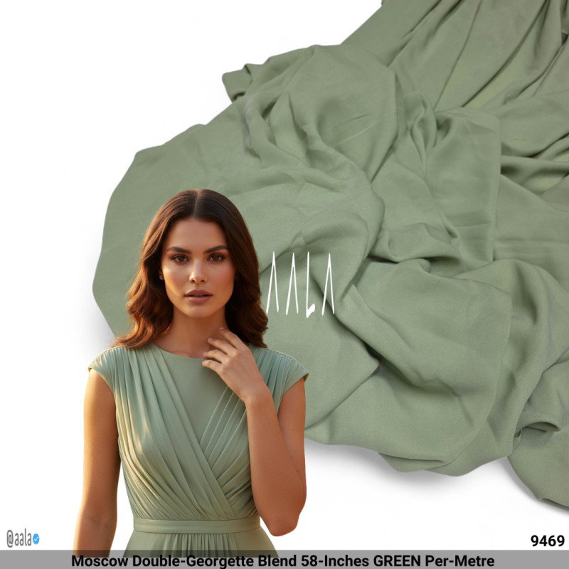 Moscow Double-Georgette Blend 58-Inches GREEN Per-Metre 