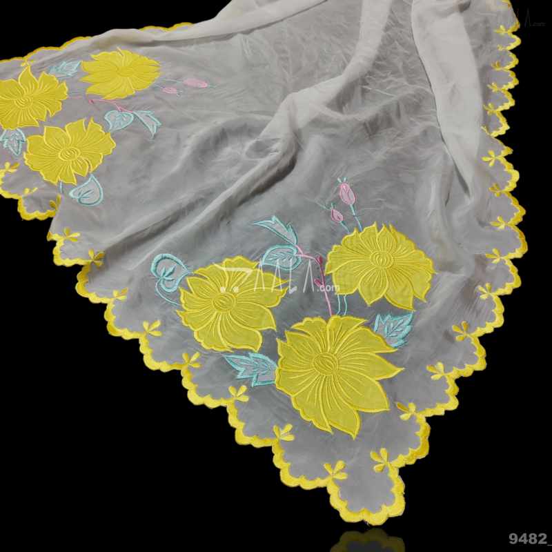 Designer-Multi Organza Nylon Dupatta-36-Inches DYEABLE 2.25-Metres 
