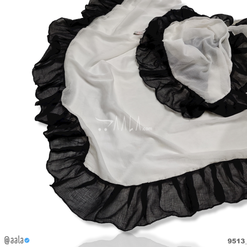 Frill Chiffon Nylon Dupatta-32-Inches DYEABLE 2.25-Metres