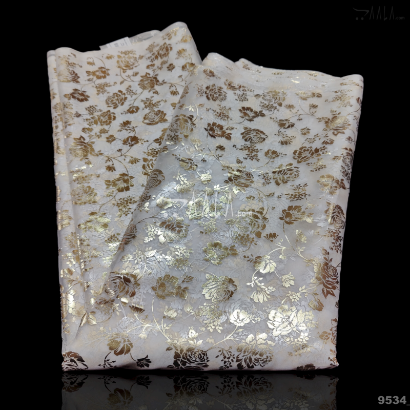 Foil-Print Organza Nylon 44-Inches DYEABLE Per-Metre 