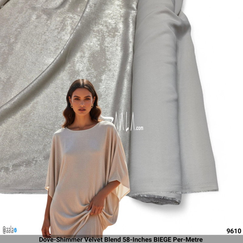 Dove-Shimmer Velvet Blend 58-Inches BIEGE Per-Metre