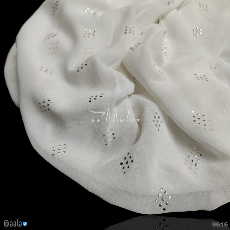 Mukaish Georgette Nylon 44-Inches DYEABLE Per-Metre