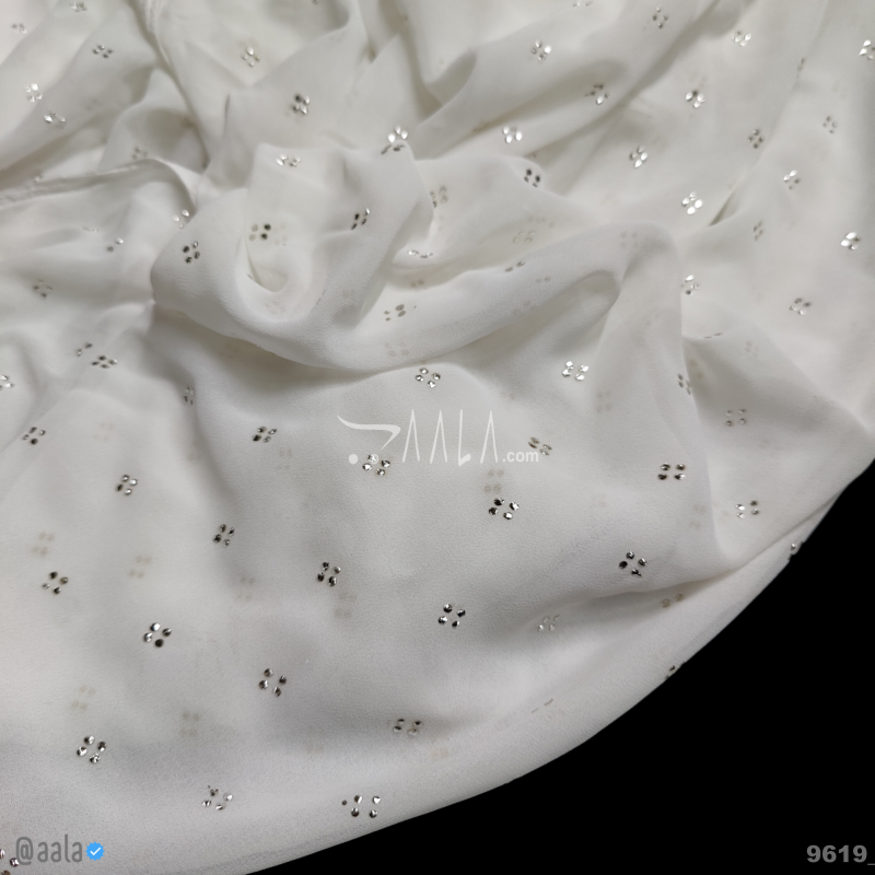 Mukaish Georgette Nylon 44-Inches DYEABLE Per-Metre