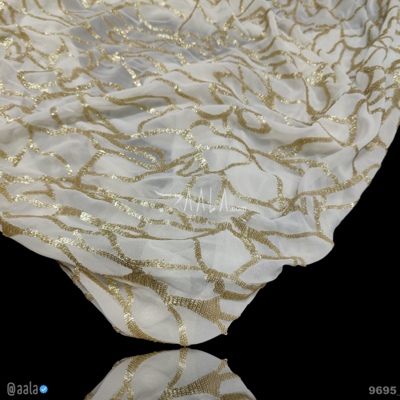 Sequins Georgette Viscose 44-Inches DYEABLE Per-Metre