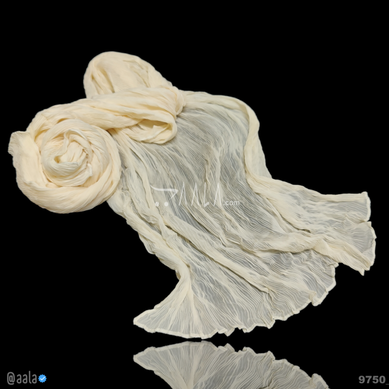 Crush Chiffon Blend Dupatta-20-Inches CREAM 2.25-Metres 