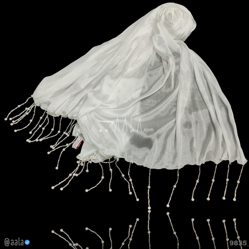 Single-Beaded Chinon Nylon Dupatta-32-Inches DYEABLE 2.25-Metres
