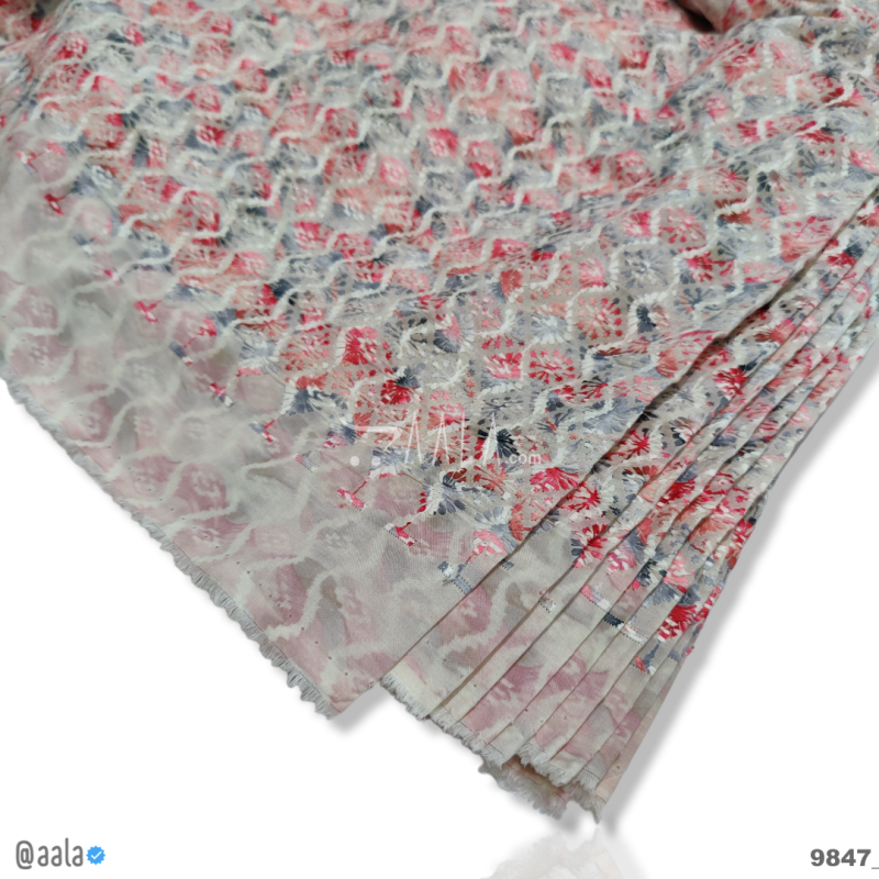 Embroidered Cotton Cotton 58-Inches ASSORTED Per-Metre 