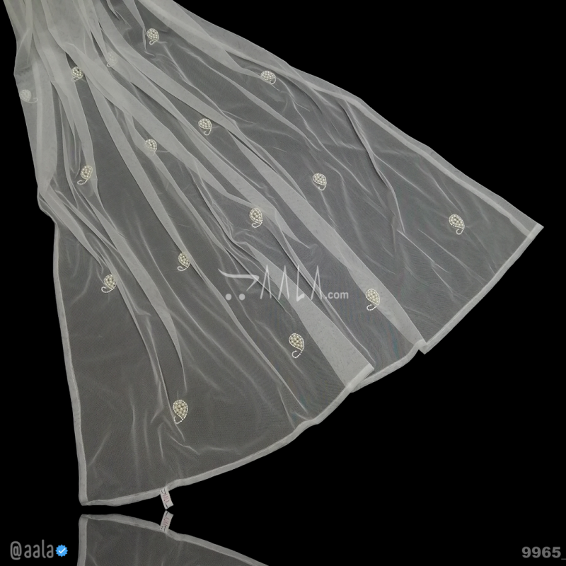 Designer-Handcrafted Net Nylon Dupatta-40-Inches DYEABLE 2.25-Metres