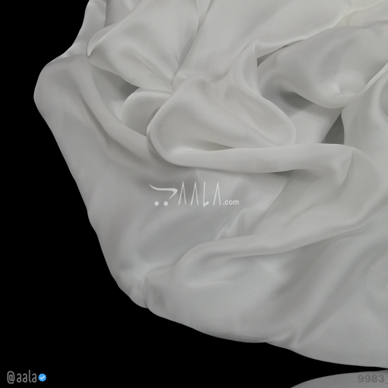 Kinder Satin-Chiffon Blend 58-Inches WHITE Per-Metre 