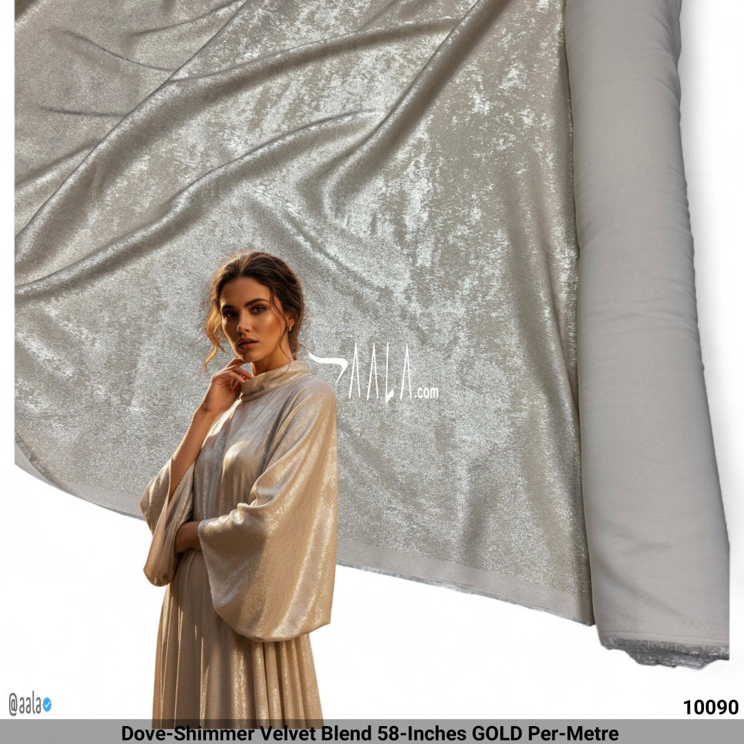 Dove-Shimmer Velvet Blend 58-Inches GOLD Per-Metre 