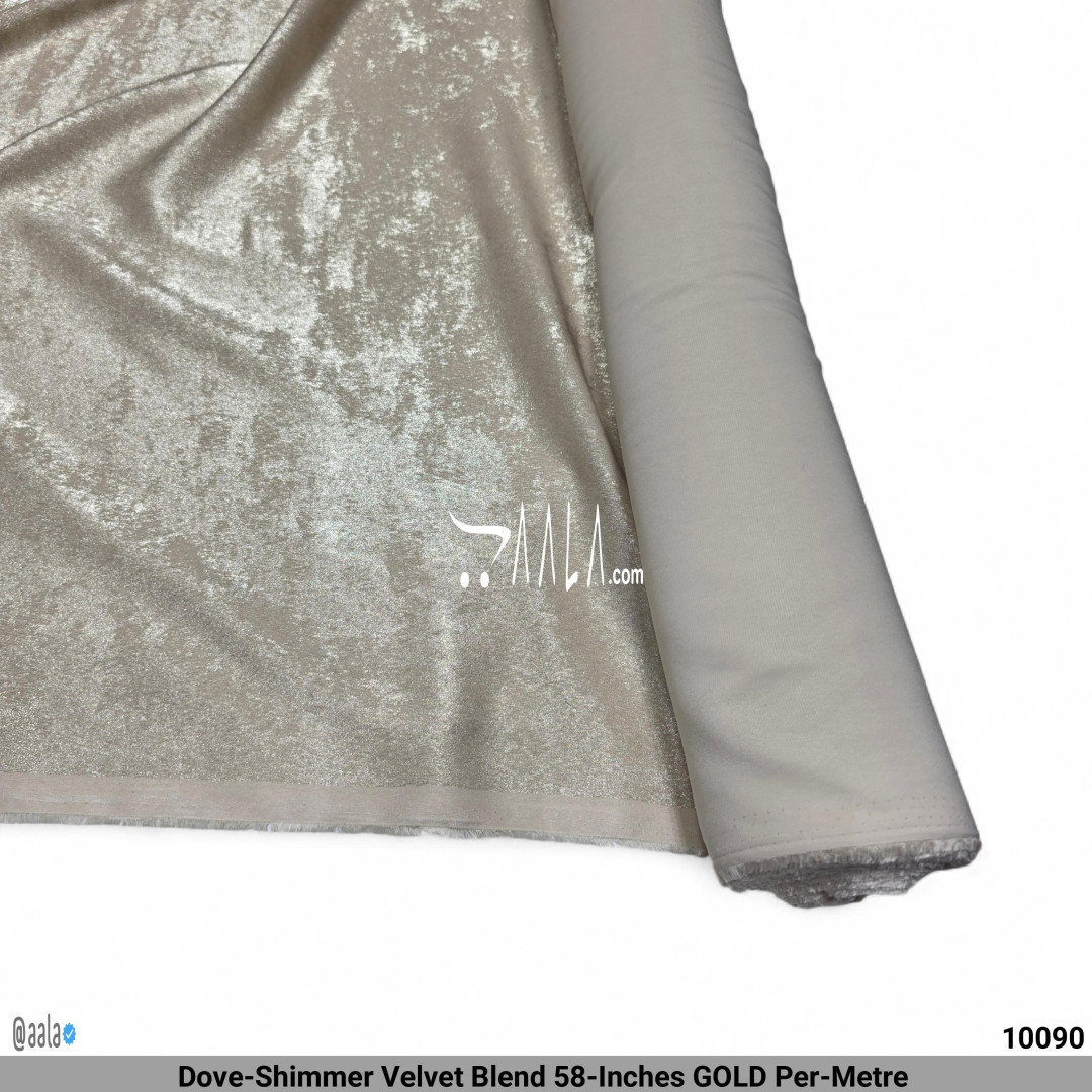 Dove-Shimmer Velvet Blend 58-Inches GOLD Per-Metre 
