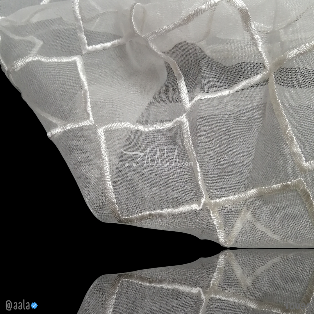 Embroidered Organza Nylon 44-Inches DYEABLE Per-Metre 