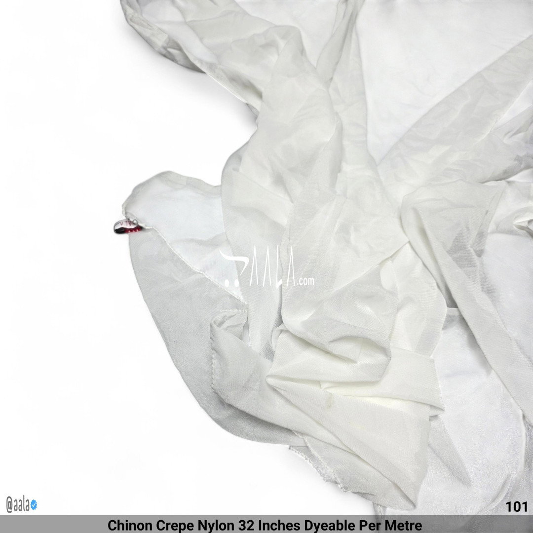 Chinon Crepe Nylon 32 Inches Dyeable Per Metre 
