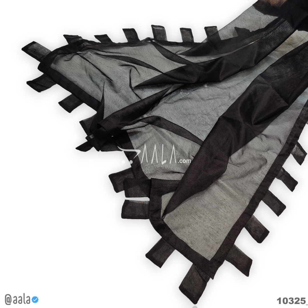 Designer-Handcrafted Jute Nylon Dupatta-40-Inches BLACK 2.25-Metres #10325