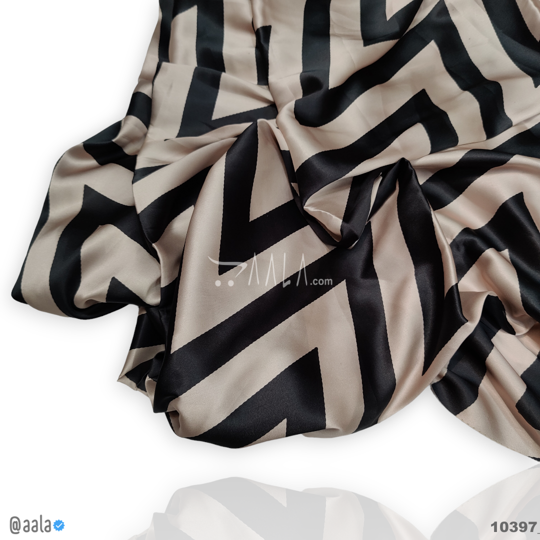 Printed-Nutella Silk Blend 44-Inches PRINTED Per-Metre 