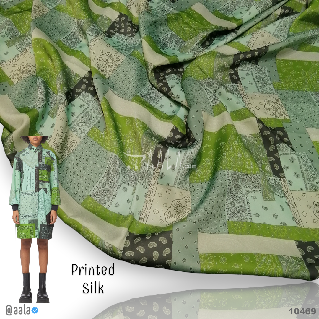 Printed-Nutella Silk Blend 44-Inches PRINTED Per-Metre #10469
