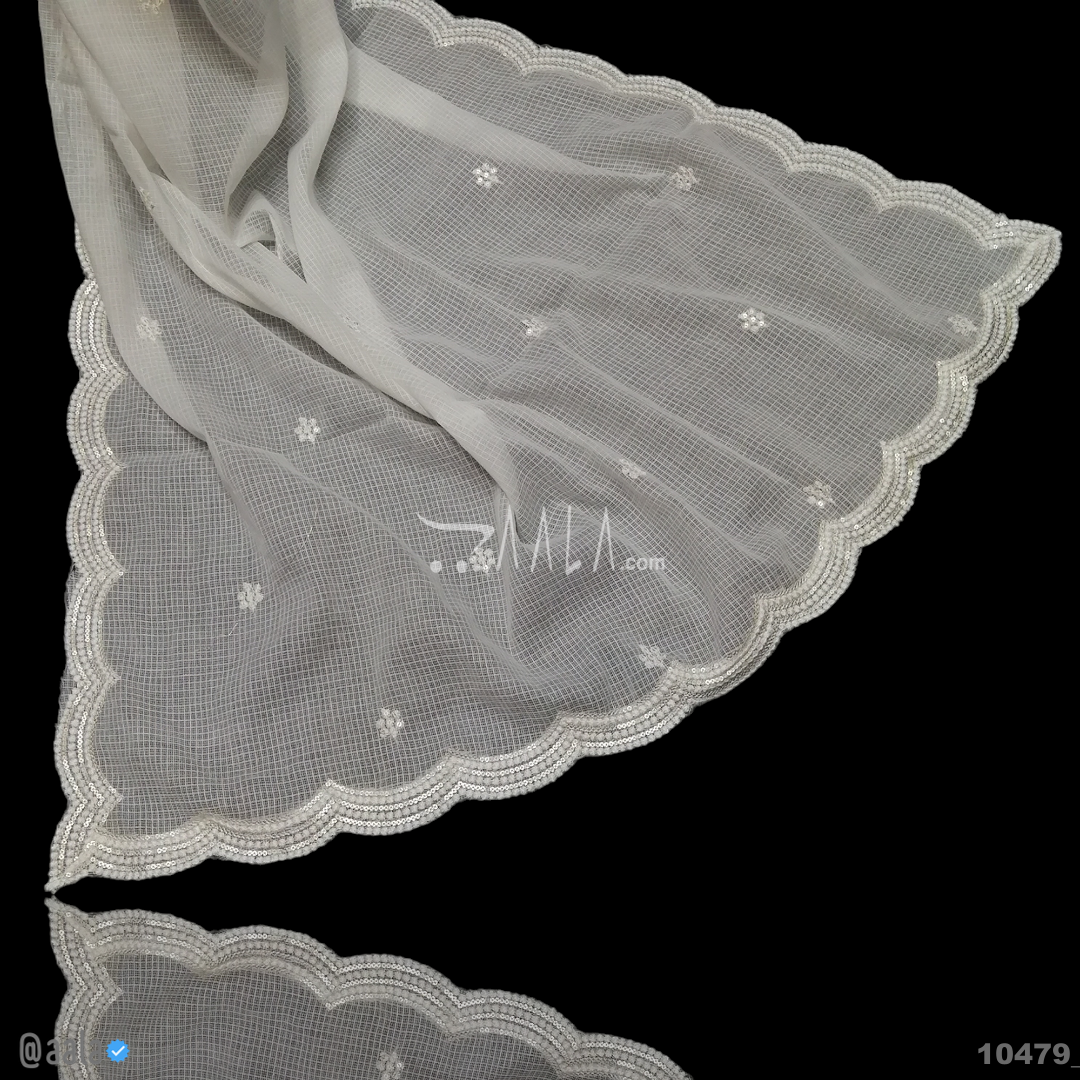Embroidered-Kota-Doria Cotton Cotton Dupatta-40-Inches DYEABLE 2.25-Metres #10479