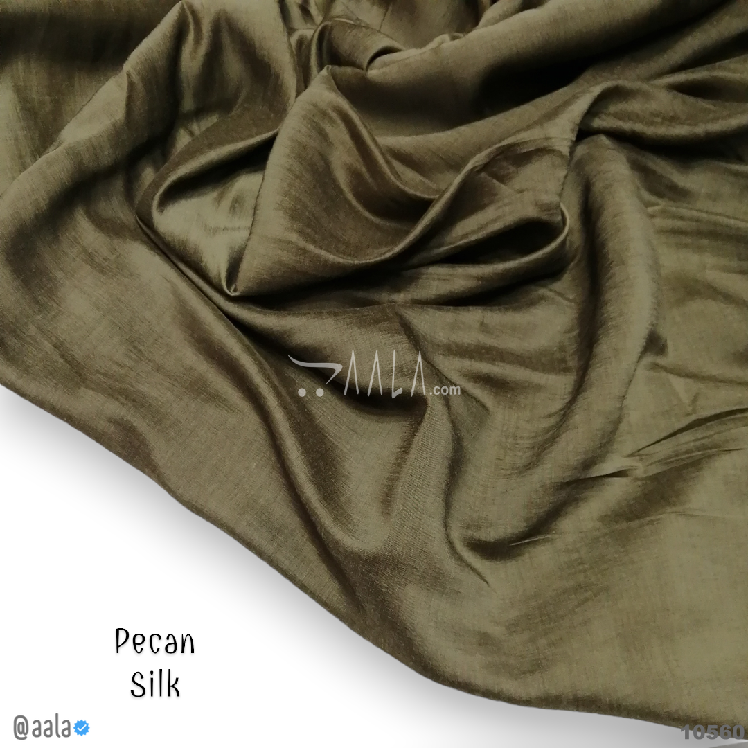 Pecan Silk Poly-ester 44-Inches GREEN Per-Metre #10560