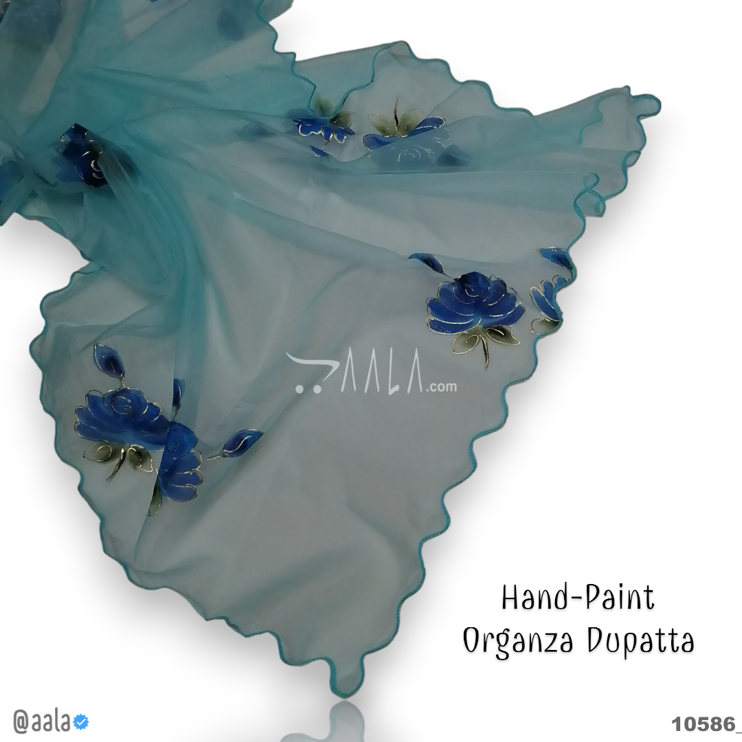 Hand-Painted Organza Nylon Dupatta-38-Inches ASSORTED 2.25-Metres 