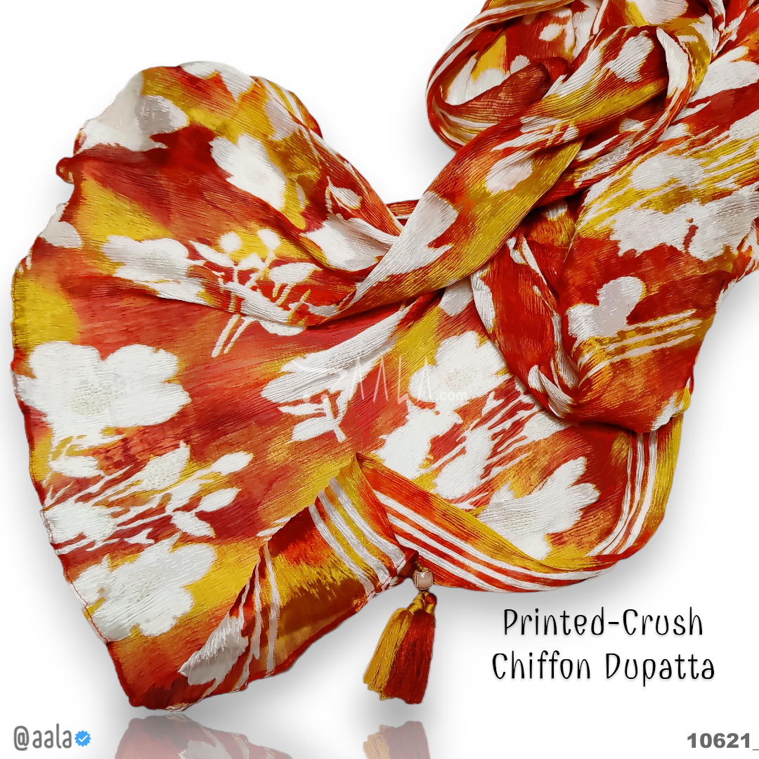 Printed-Crush Chiffon Blend Dupatta-20-Inches PRINTED 2.25-Metres 