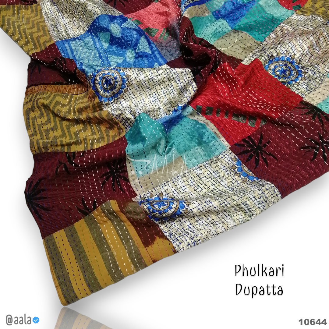 Phulkari Cotton Blend Dupatta-36-Inches PRINTED 2.25-Metres #10644