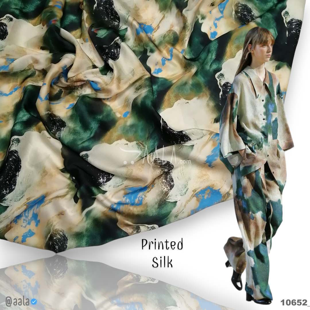 Printed Silk Poly-ester 44-Inches PRINTED Per-Metre #10652