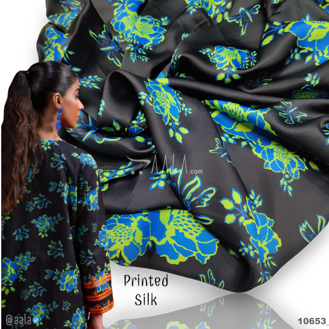 Printed Silk Poly-ester 44-Inches PRINTED Per-Metre #10653