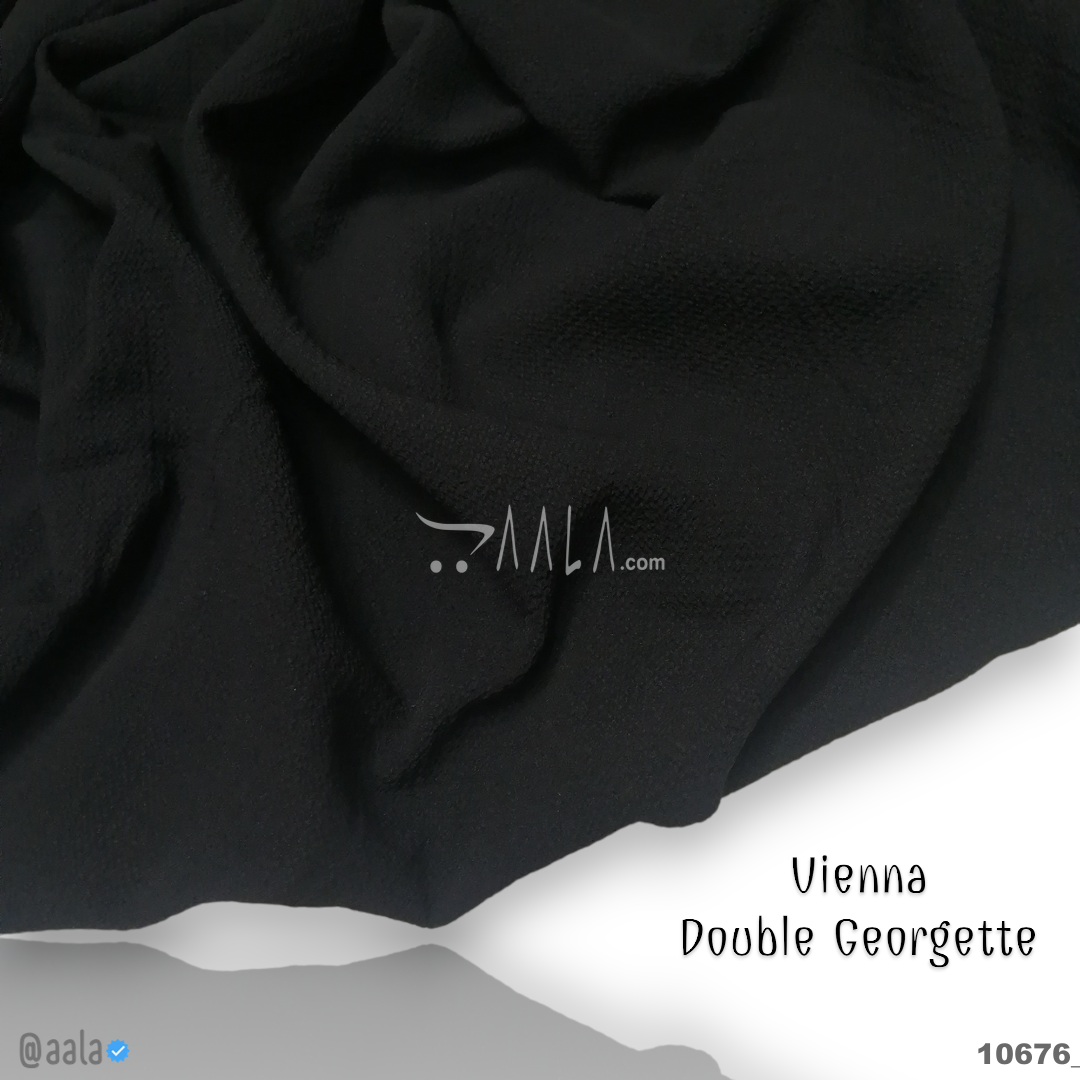 Vienna Double-Georgette Poly-ester 58-Inches BLACK Per-Metre #10676